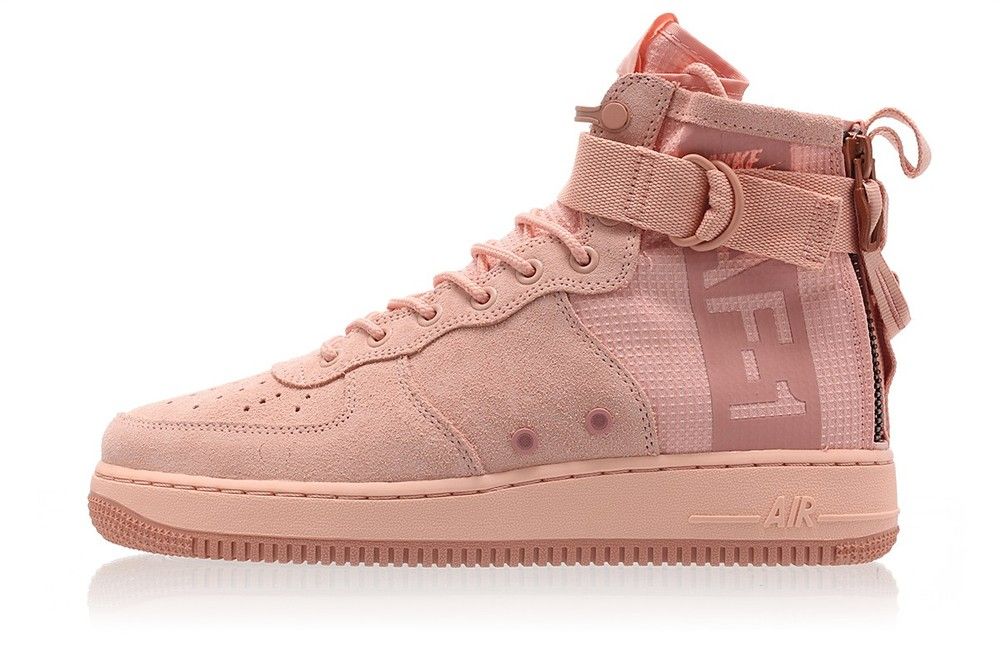 Nike SF Air Force 1 Mid, розовый, нубук, нейлон