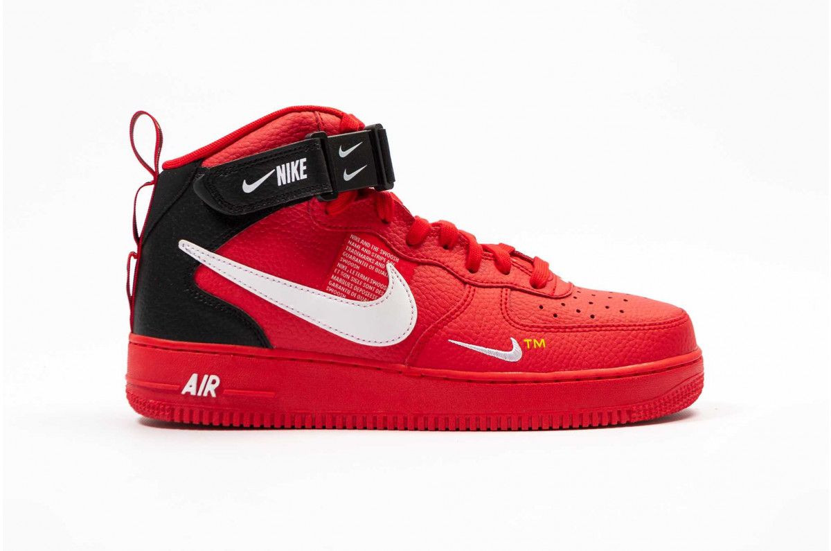  Nike Air Force 1 LV8 Utility Mid Red/Black/White